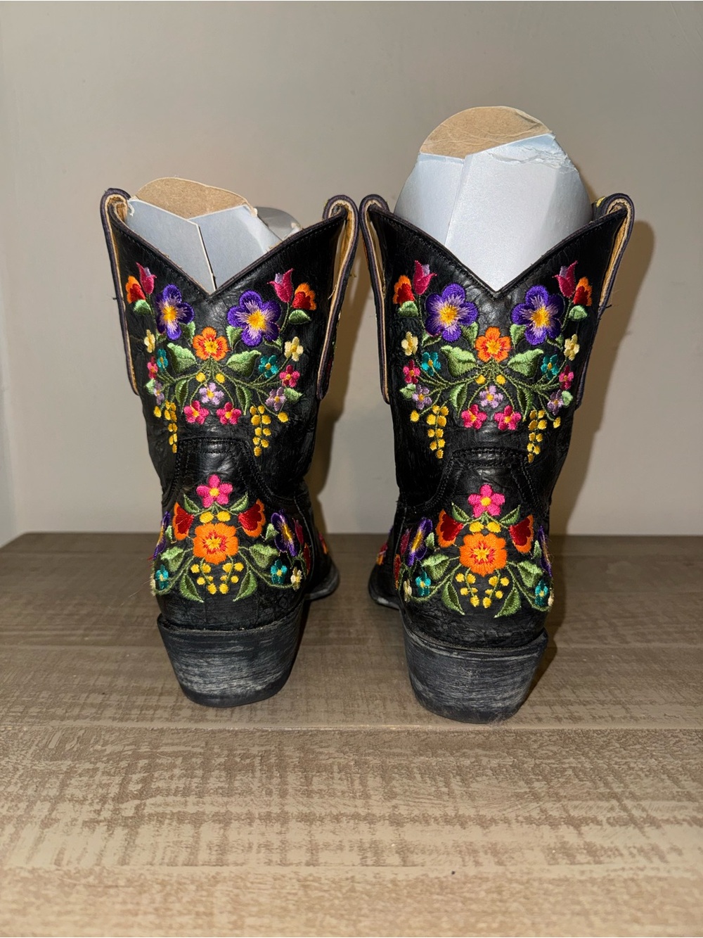 Old Gringo Sora Embroidered Floral Leather Western Cowboy Boots Black 7.5 - Picture 6 of 10